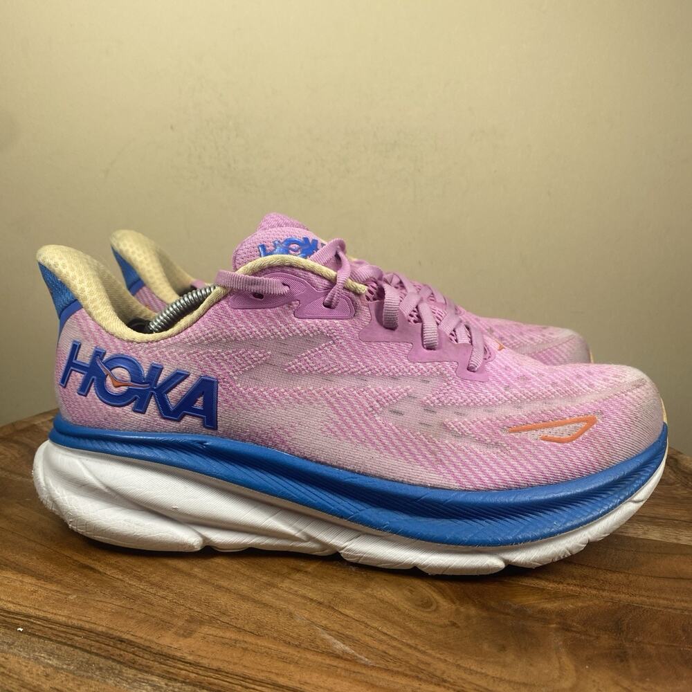 Hoka OneOne Clifton 9 Cyclamen Womens Pink Size 9 Wide Running Shoes 1127896CSLC